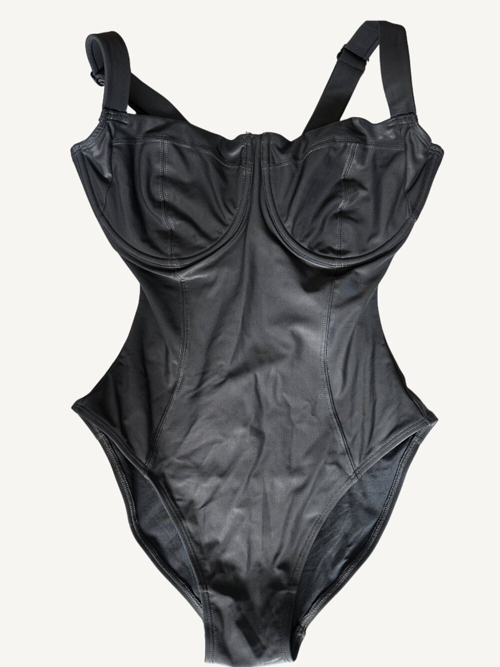 NWOT TA3 Shaping Swimwear Lifty Size XS Reg/Long H/I Cup in Pewter Grey